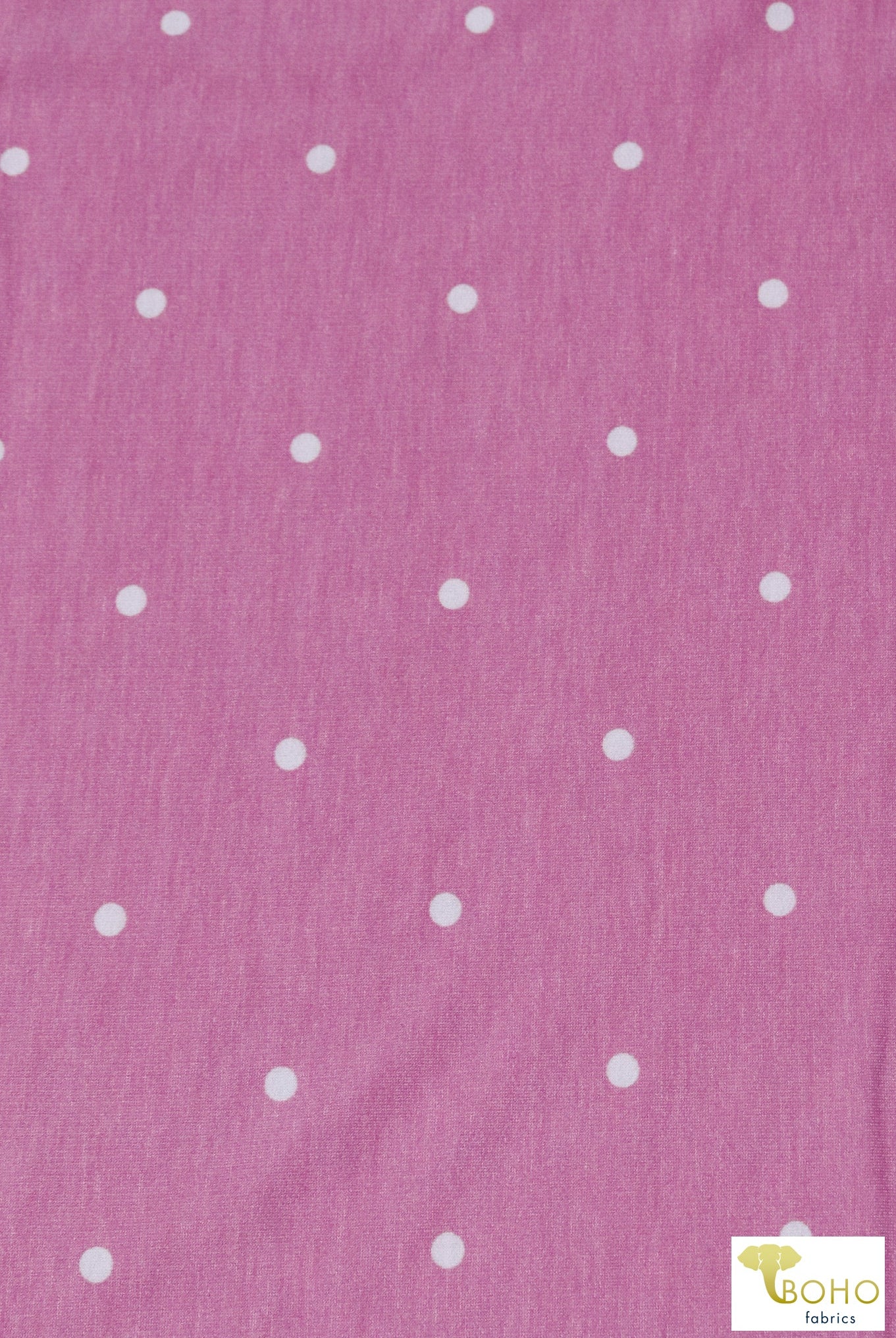 Last Cuts! Polka Dots on Pink, French Terry Knit Print. FTP-328 - Boho Fabrics