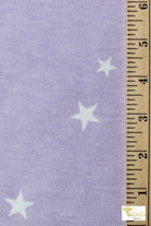 Last Cuts! Purple Stars, French Terry Print - Boho Fabrics