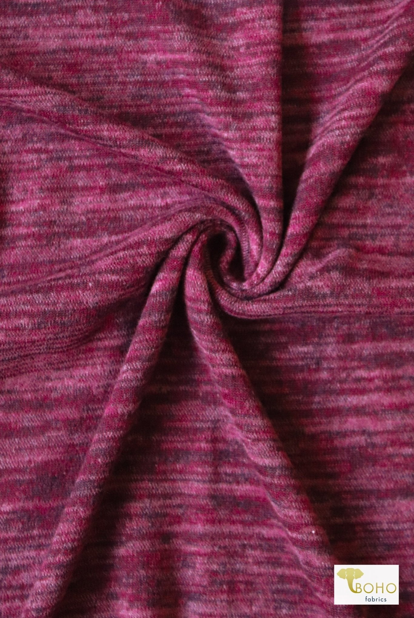Last Cuts! Red Heather, Brushed Sweater Knit - Boho Fabrics