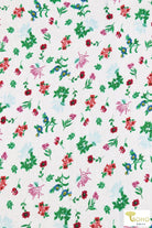 Last Cuts! Sage Botanicals on White, Rayon Crepe Woven. WVP-205-WHT - Boho Fabrics