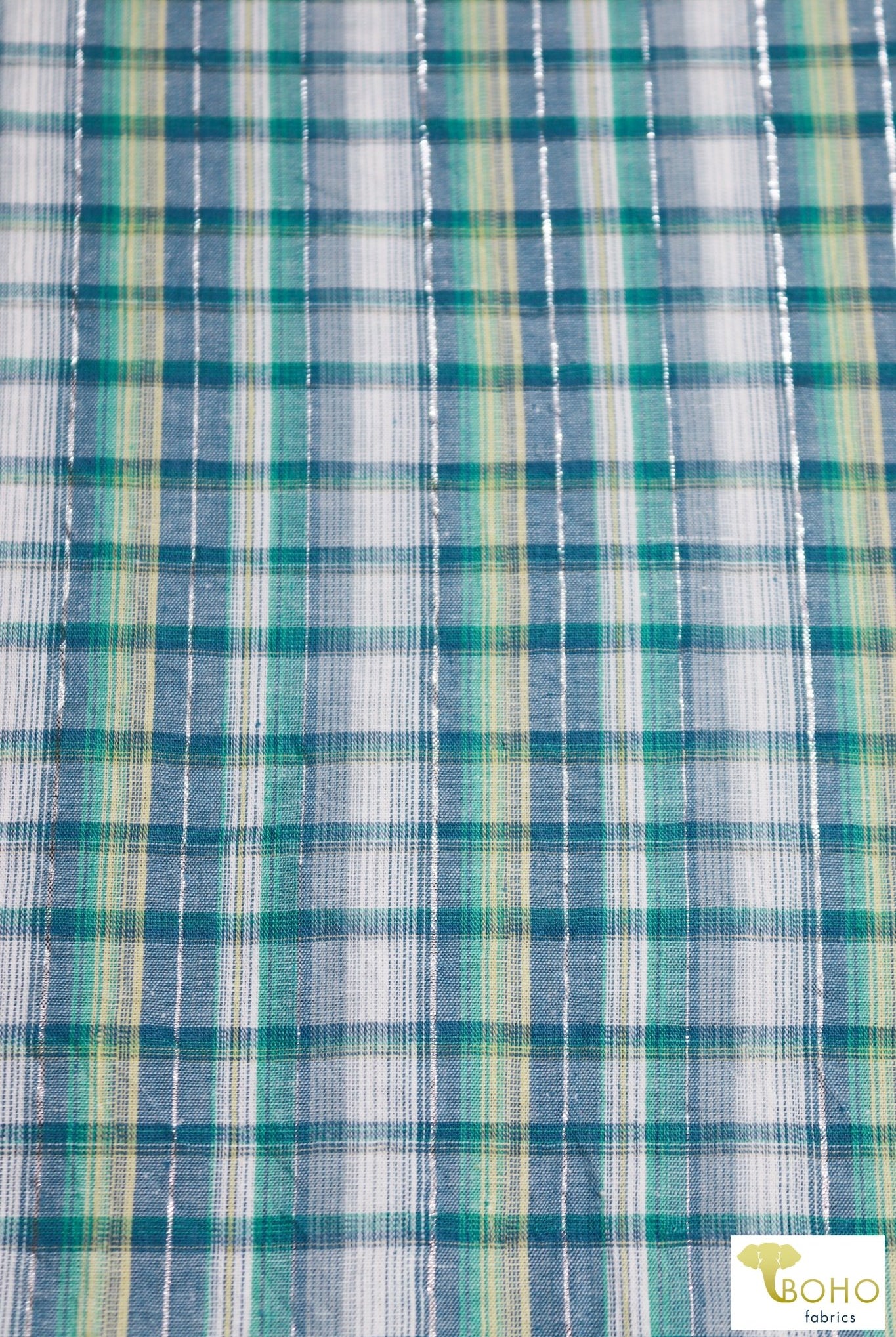 Last Cuts! Serene Silver Plaid, Cotton Woven. WVP-226 - Boho Fabrics
