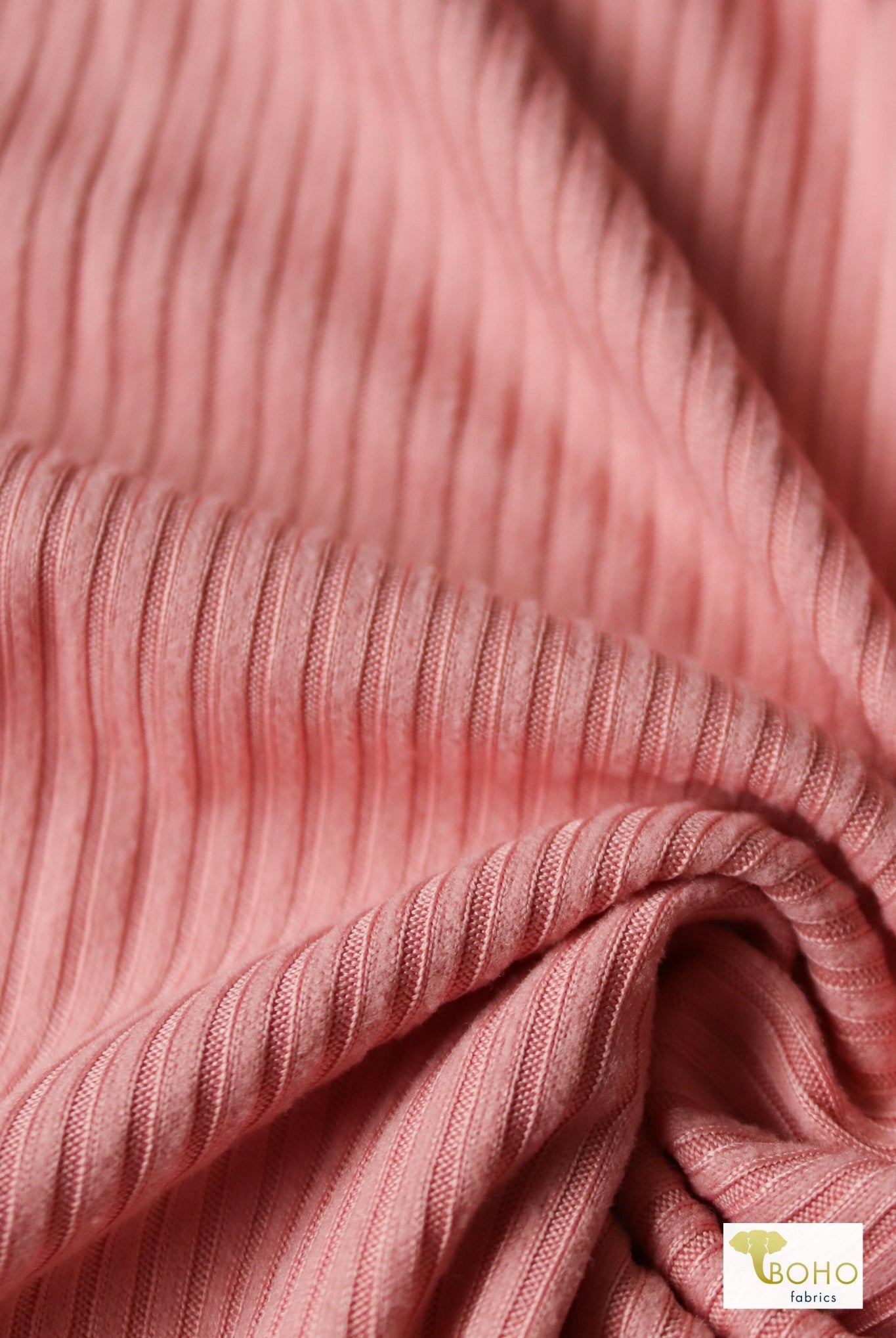 Last Cuts! Shell Pink, Yummy 4x2 Rib Knit - Boho Fabrics