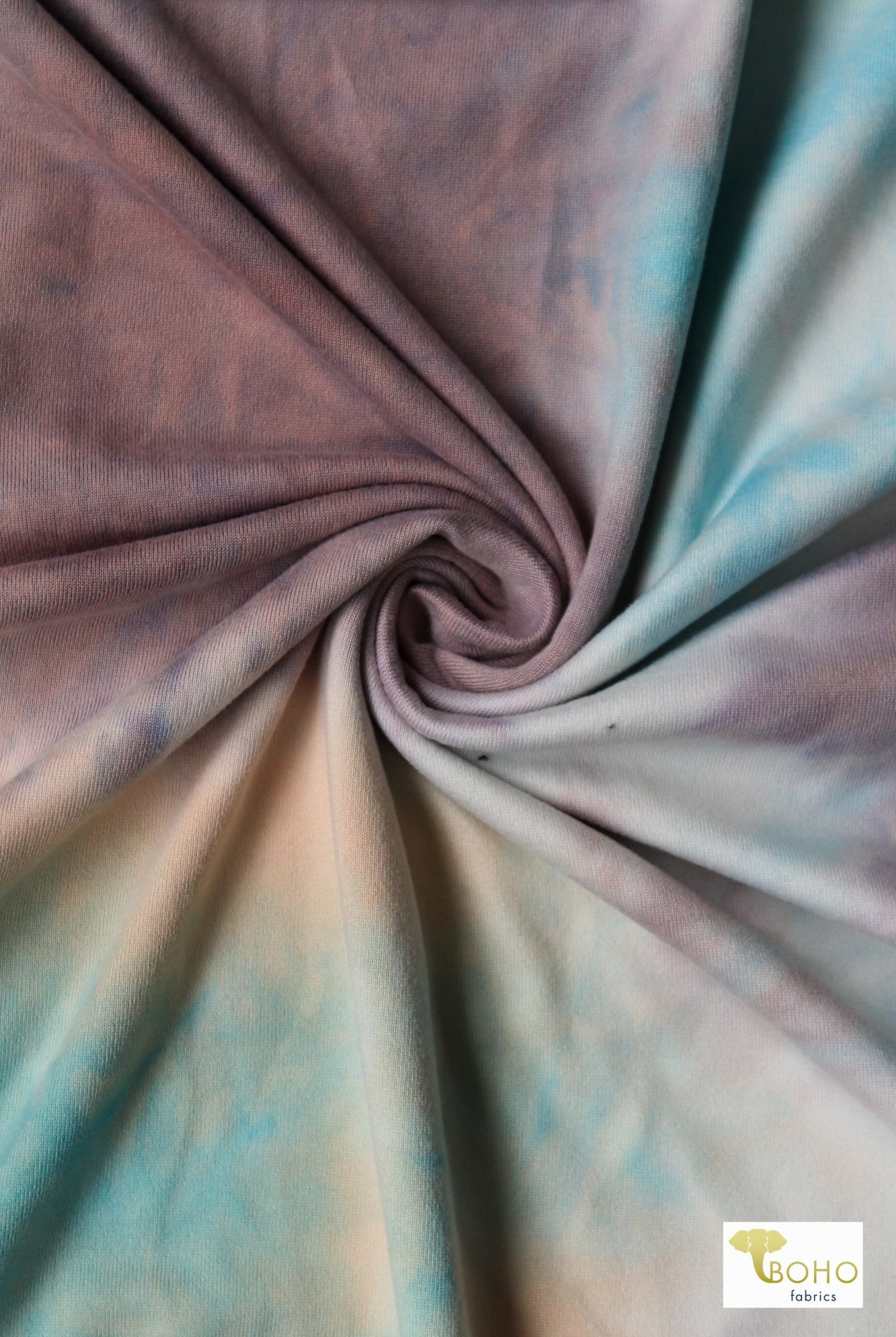 Last Cuts! Sherbet Tie Dye, Brushed Poly Print Knit Fabric - Boho Fabrics