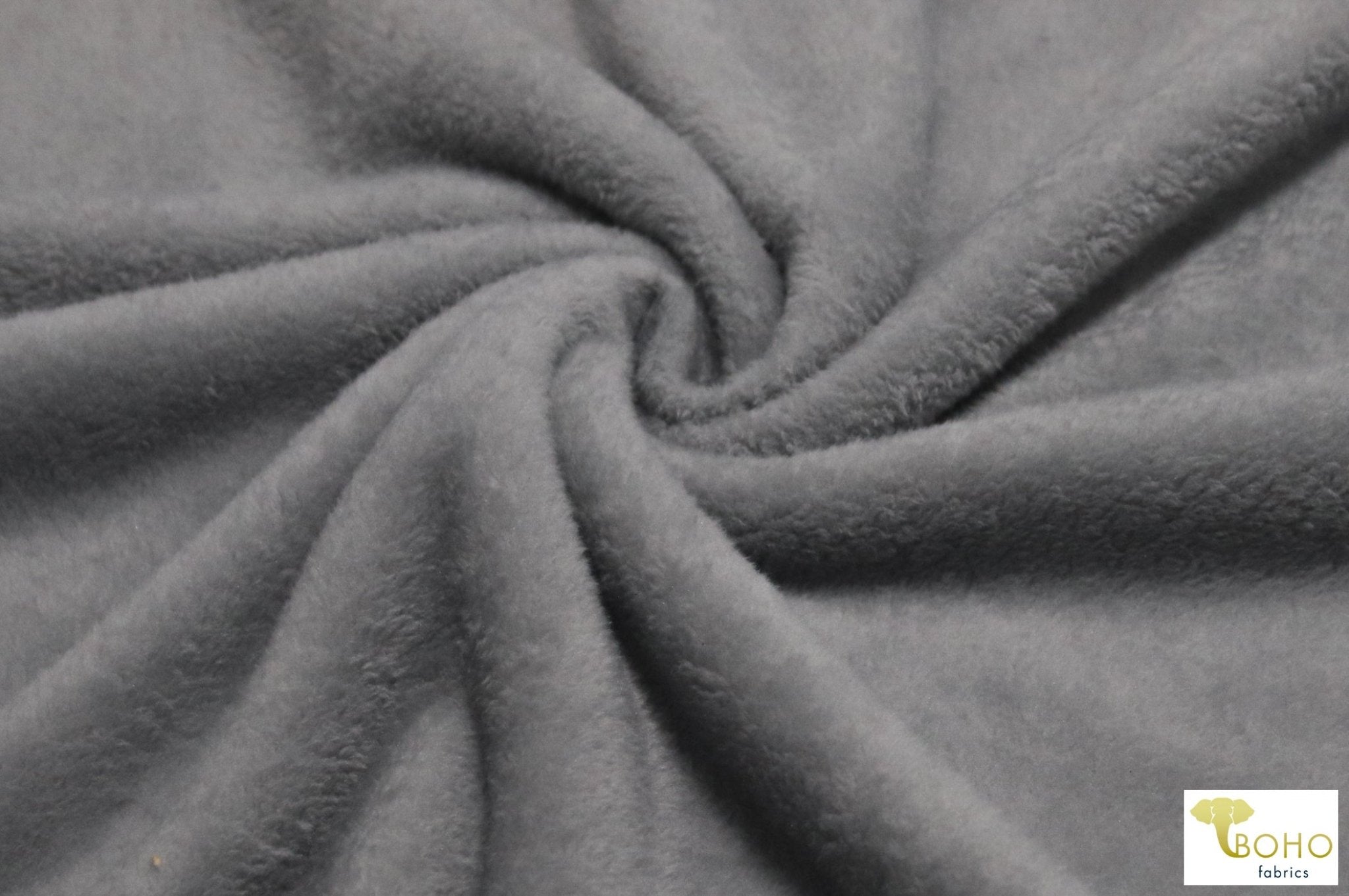 Last Cuts! Shimmer Gray. Silken Fleece Fabric. - Boho Fabrics
