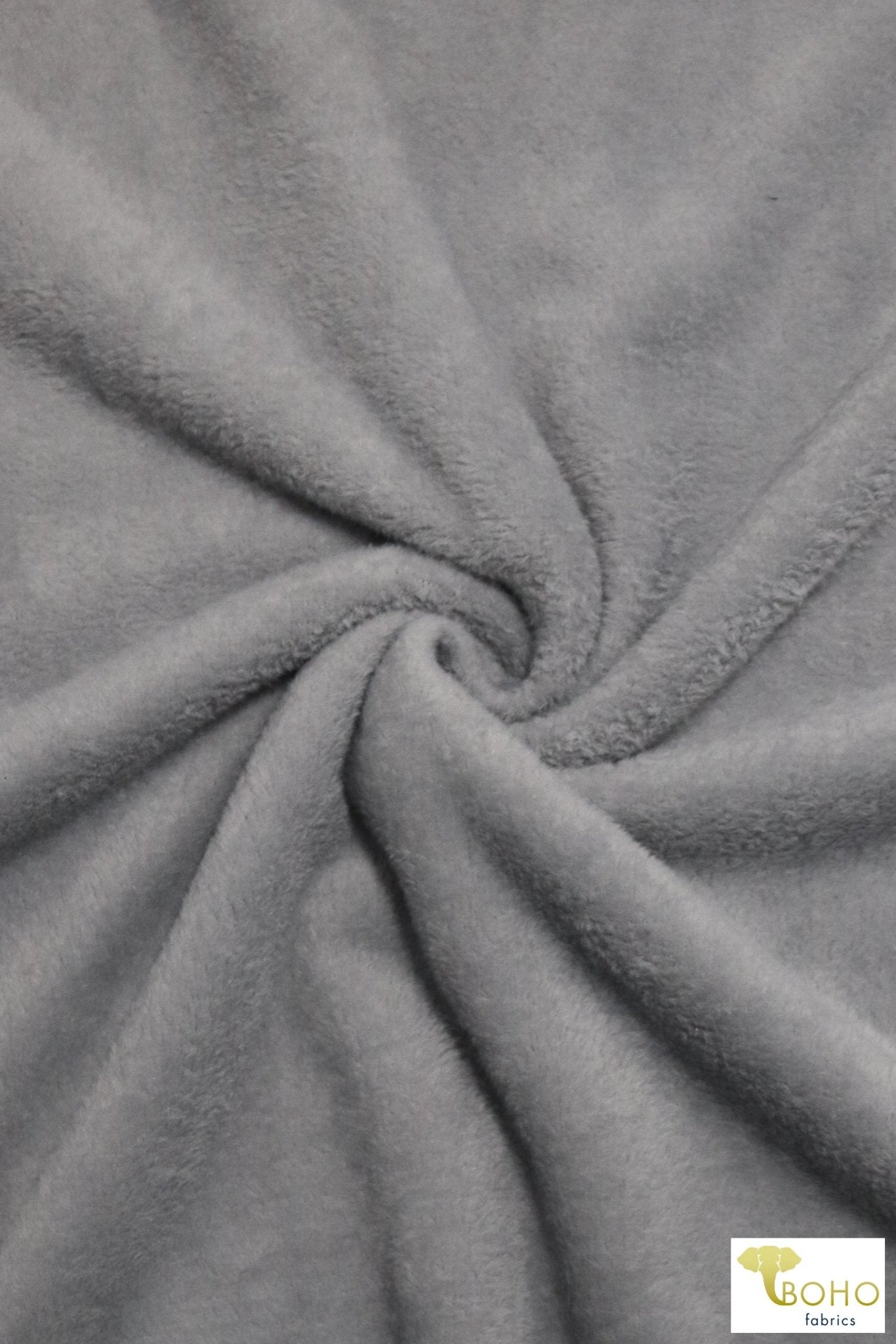 Last Cuts! Shimmer Gray. Silken Fleece Fabric. - Boho Fabrics