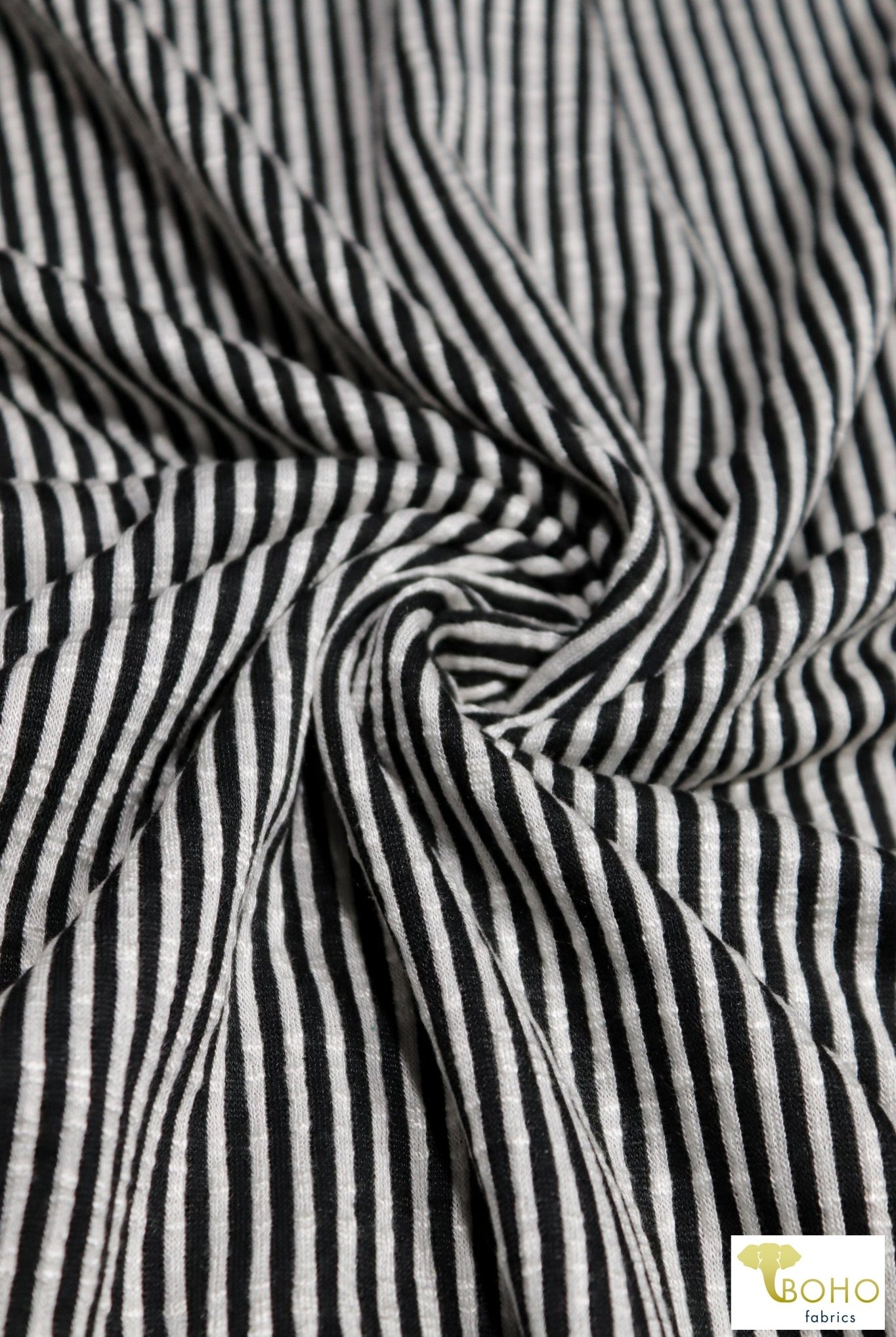 Last Cuts! Skeleton Stripes, Ribbed Knit. RIB-143 - Boho Fabrics