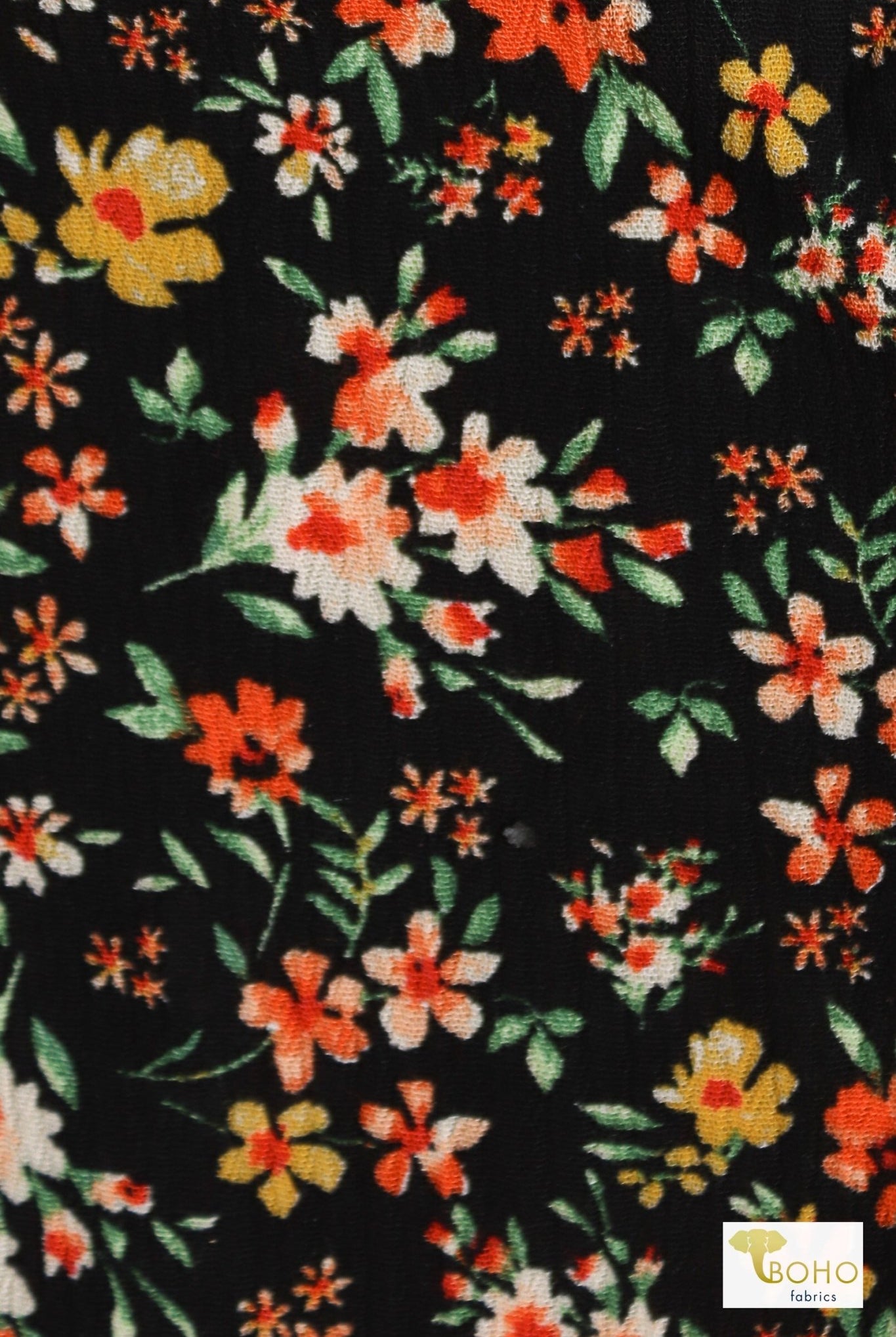 LAST CUTS! Solstice Florals, Rayon Crepe, Woven Print Fabric - Boho Fabrics