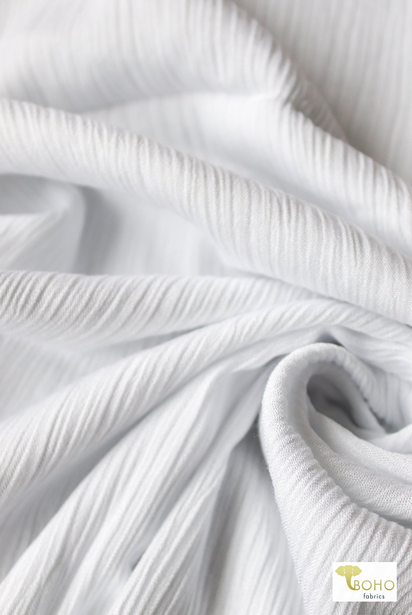 Last Cuts! Stark White, Rayon Crepe Woven - Boho Fabrics