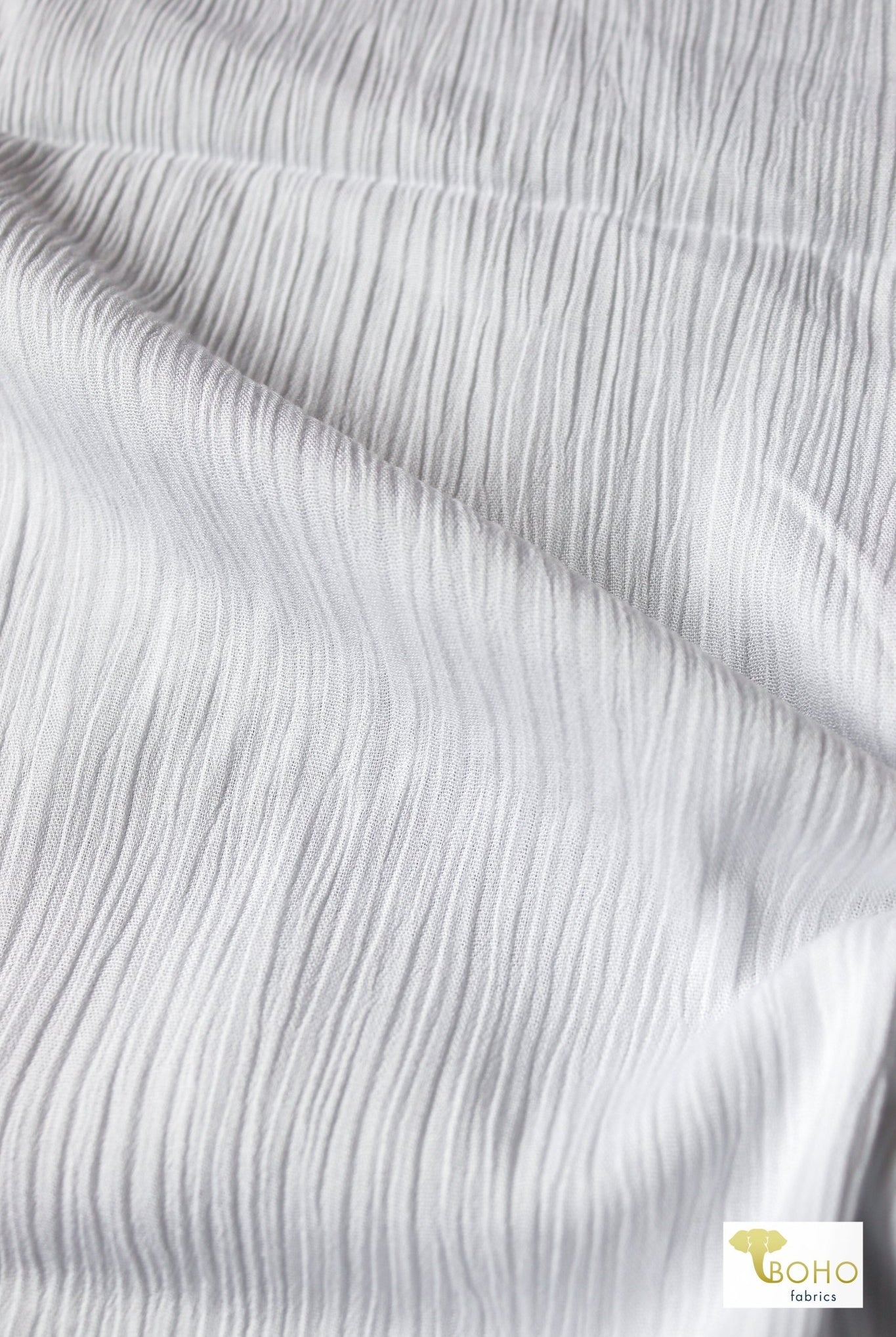 Last Cuts! Stark White, Rayon Crepe Woven - Boho Fabrics