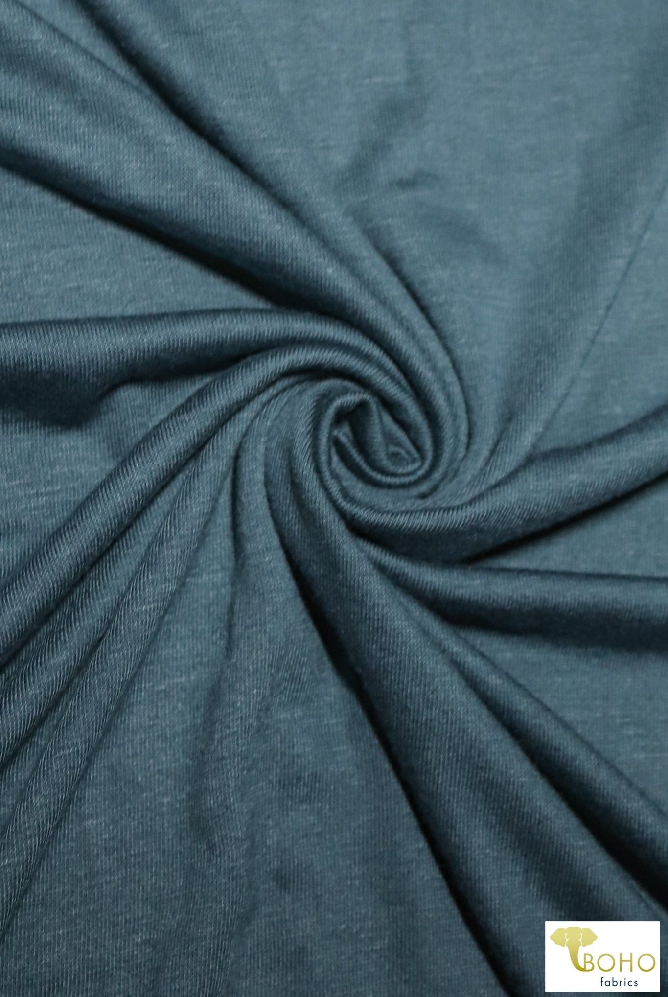 Last Cuts! Steel Blue, Rayon Spandex Knit. RJS-203. - Boho Fabrics