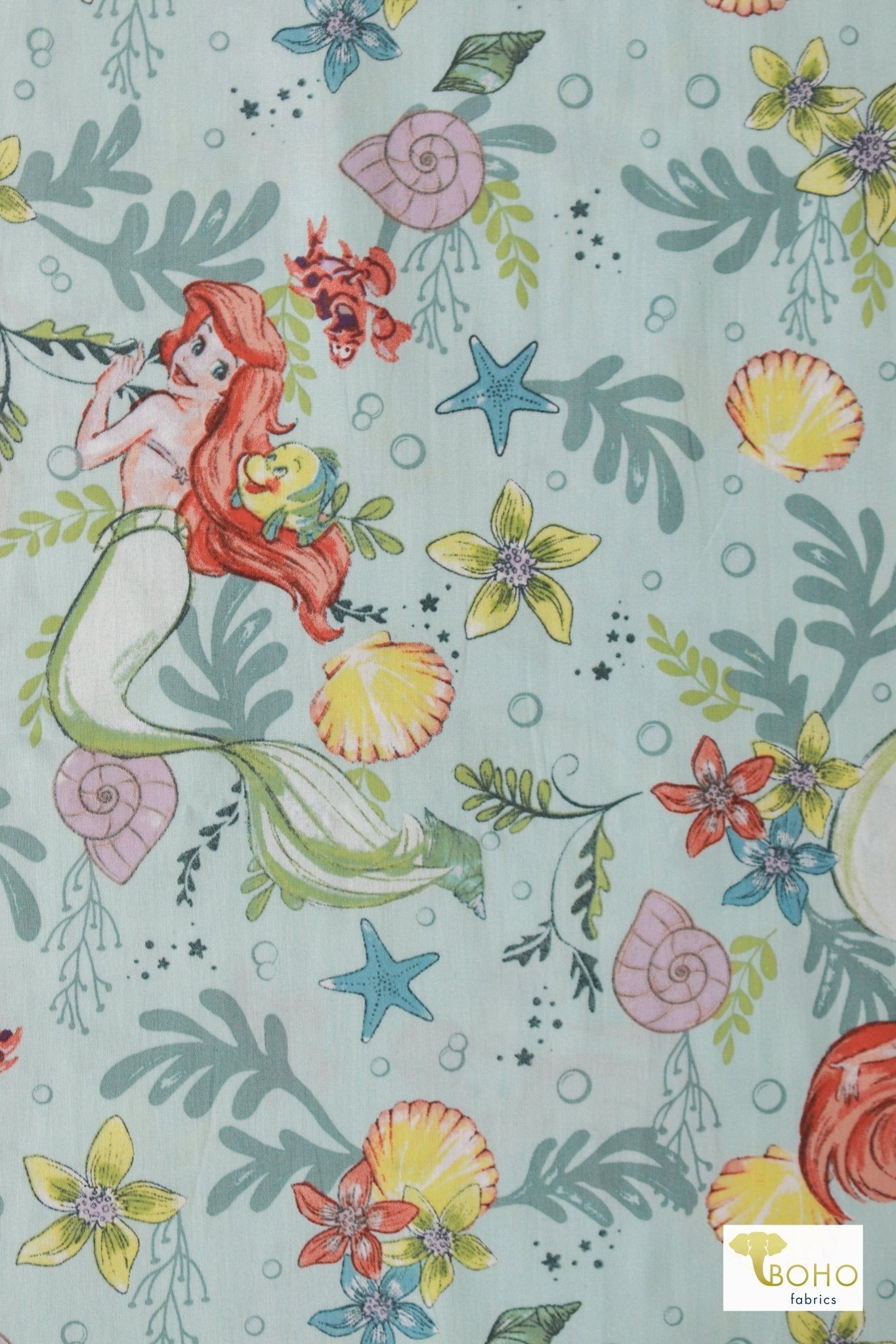 Last Cuts! Under the Sea, Cotton Poplin Woven Print Fabric - Boho Fabrics