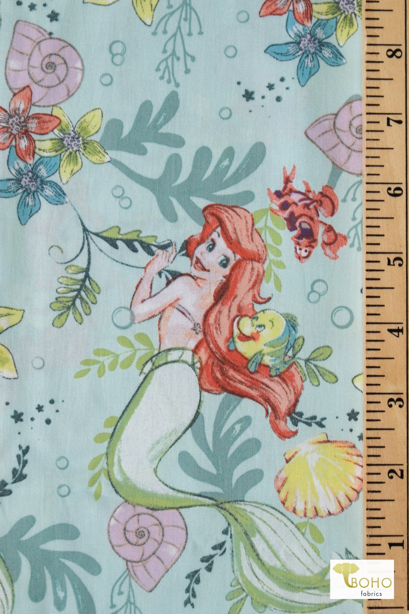 Last Cuts! Under the Sea, Cotton Poplin Woven Print Fabric - Boho Fabrics