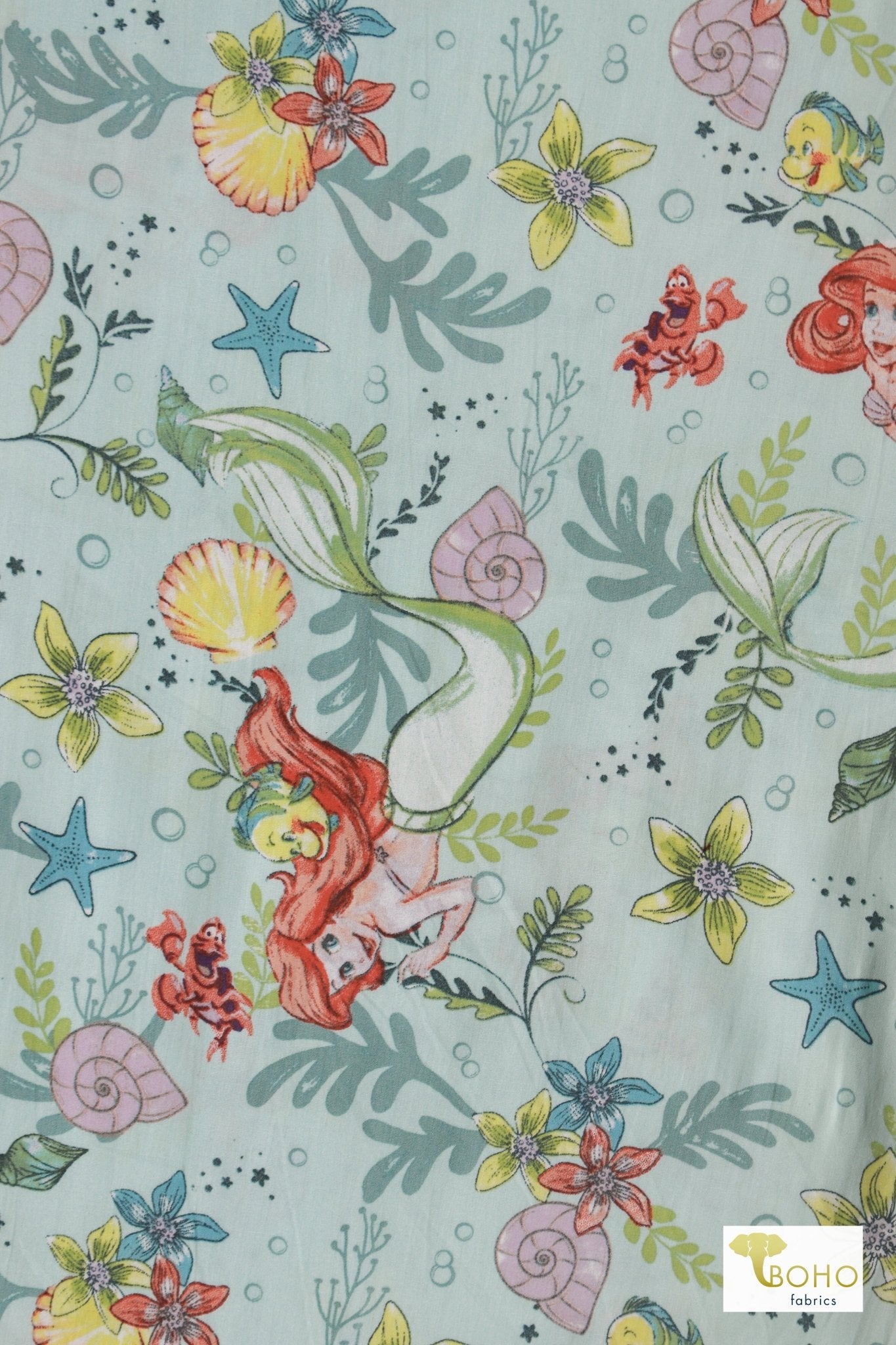 Last Cuts! Under the Sea, Cotton Poplin Woven Print Fabric - Boho Fabrics