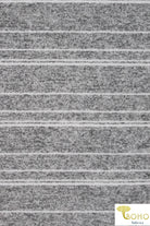 Last Cuts! Variegated White Stripes on Gray. Brushed Sweater Knit. SWTR-144 - Boho Fabrics