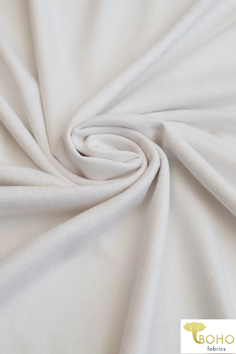 Last Cuts! White Faux Suede Knit. SD-102 - Boho Fabrics