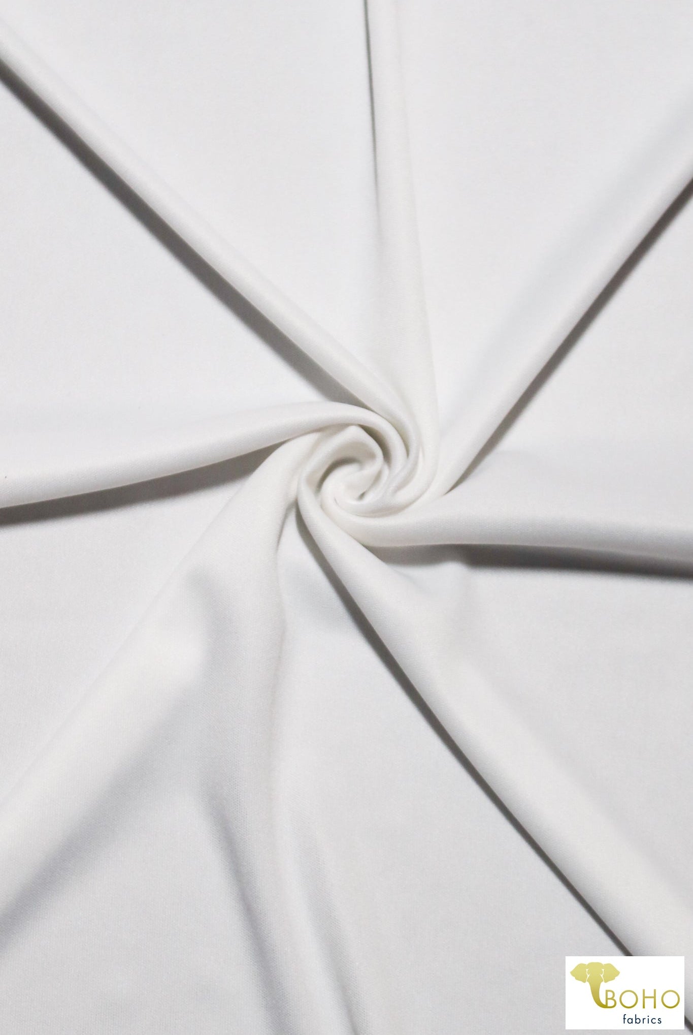 Last Cuts! White Interlock Knit - Boho Fabrics