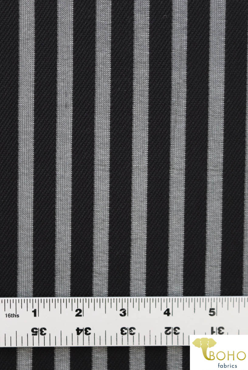 Last Cuts! Wide Black Stripes. Burnout Stretch Mesh. SM-125 - Boho Fabrics