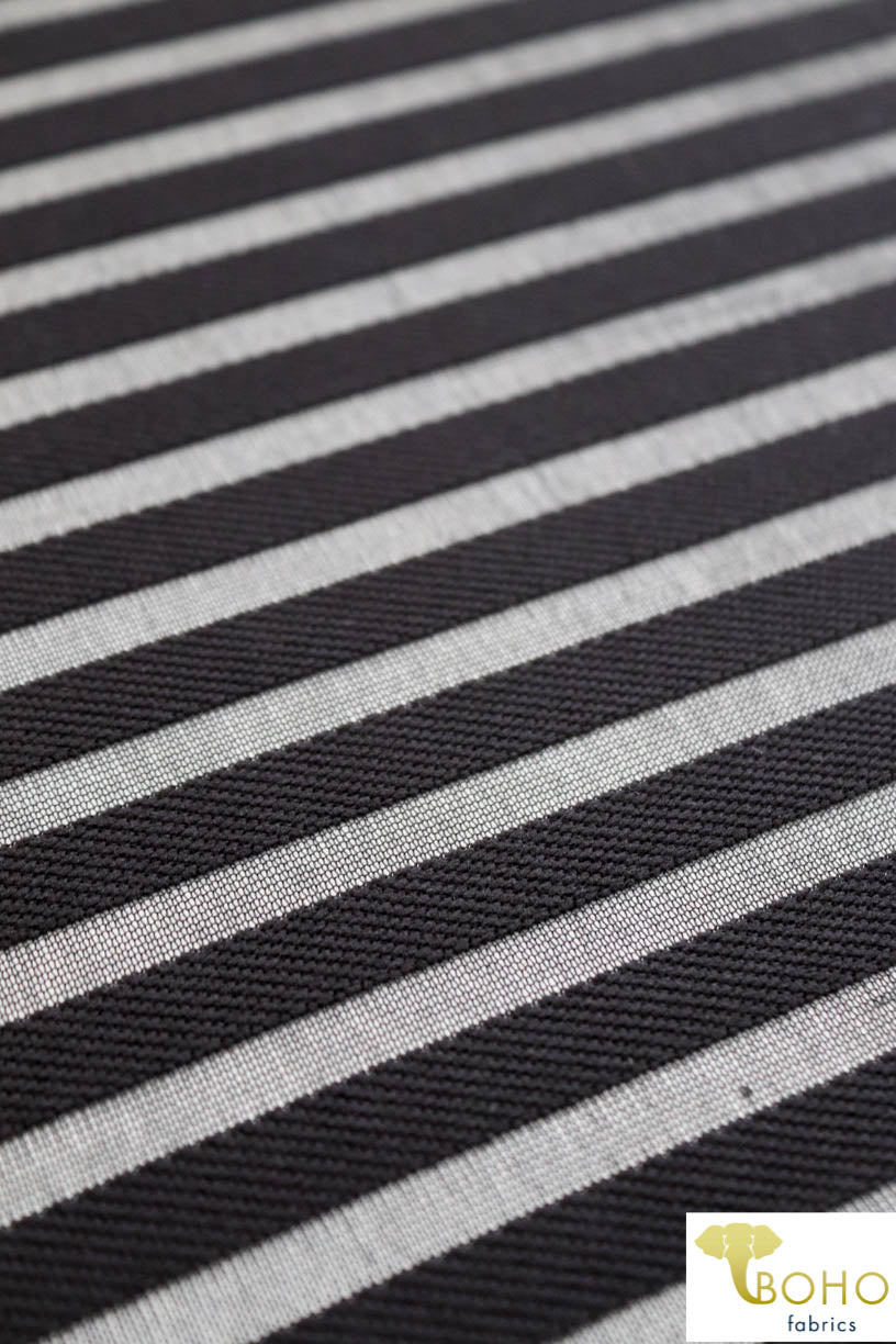 Last Cuts! Wide Black Stripes. Burnout Stretch Mesh. SM-125 - Boho Fabrics