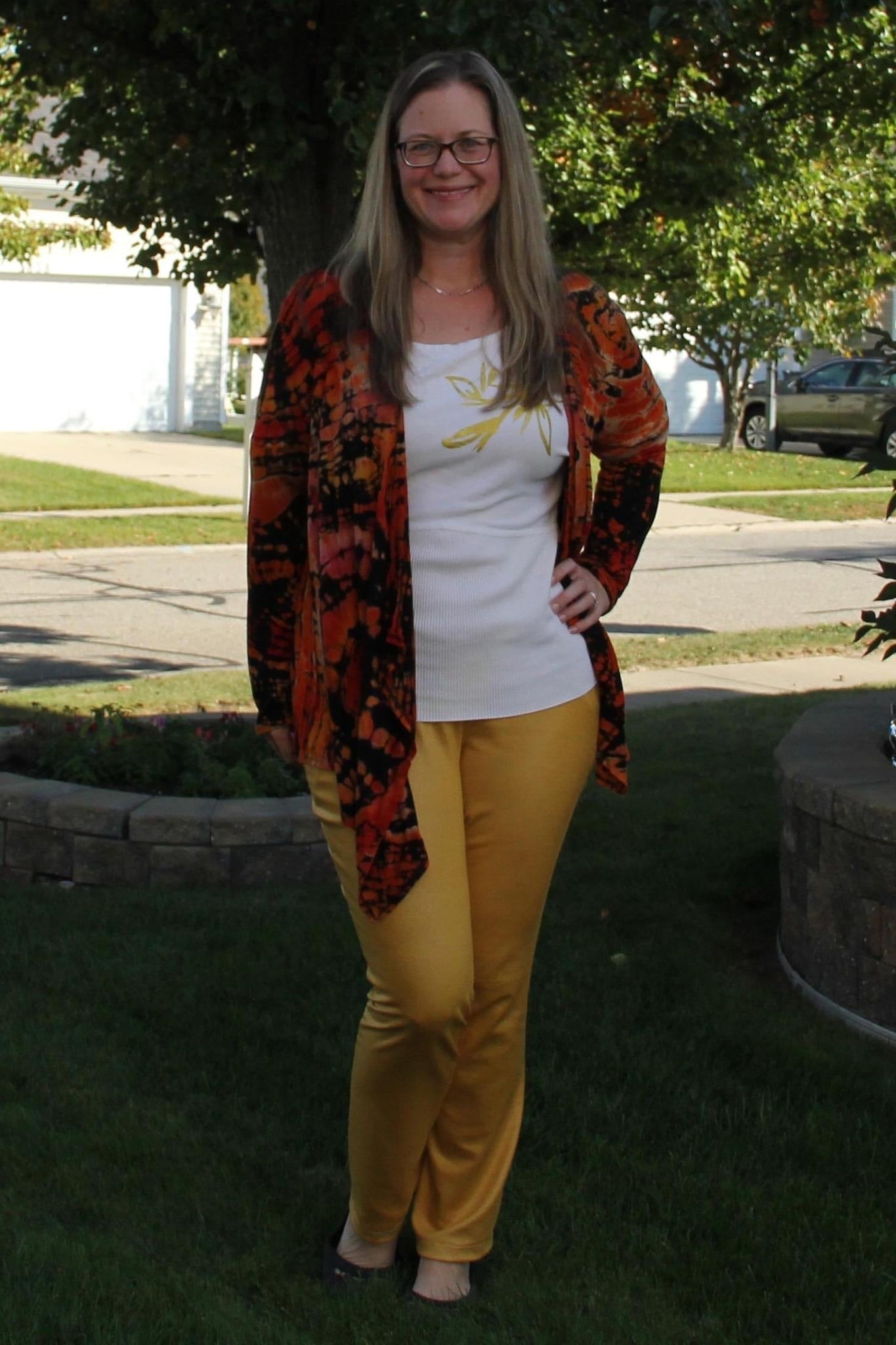 Last Cuts! Yellow Dragonscale, Ponte Print, Double Knit - Boho Fabrics