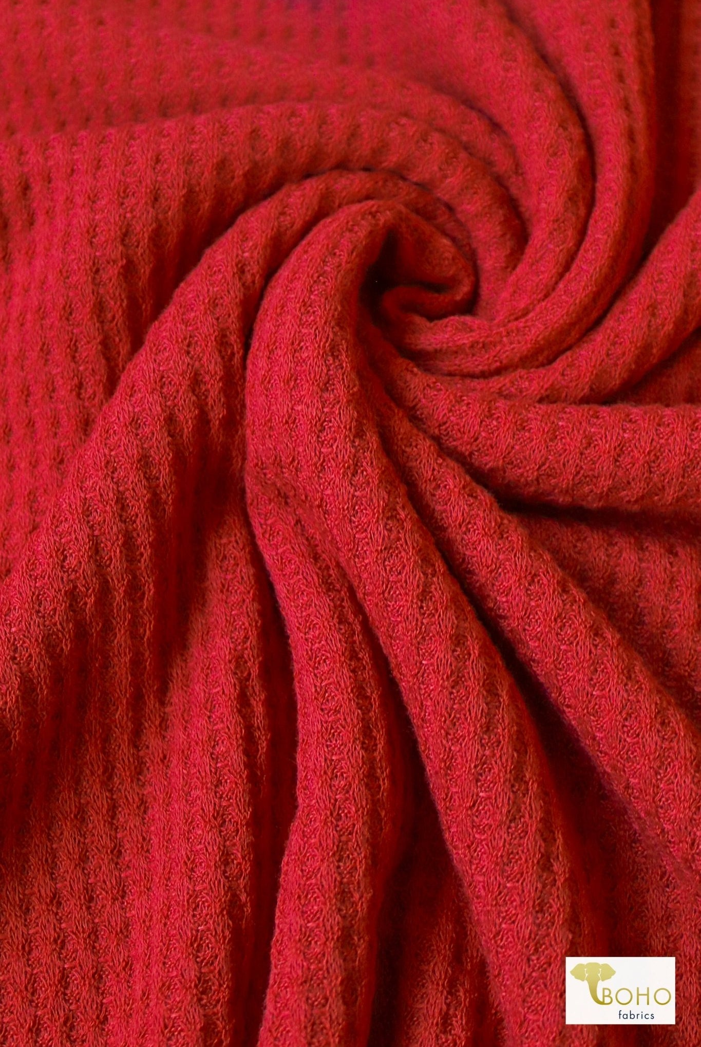 Lava Red/Orange, Waffle Knit. WAFF-138 - Boho Fabrics