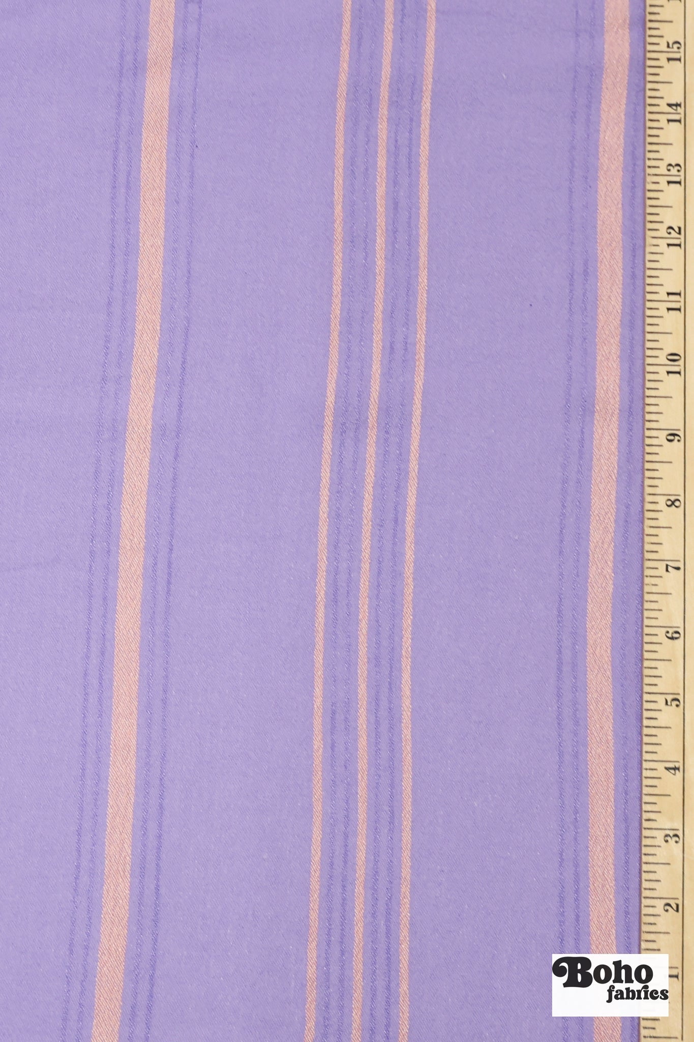 Lavender with Thin Peach Stripes Textured Woven Fabric - Boho Fabrics - Woven, Fabric