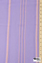 Lavender with Thin Peach Stripes Textured Woven Fabric - Boho Fabrics - Woven, Fabric