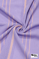 Lavender with Thin Peach Stripes Textured Woven Fabric - Boho Fabrics - Woven, Fabric