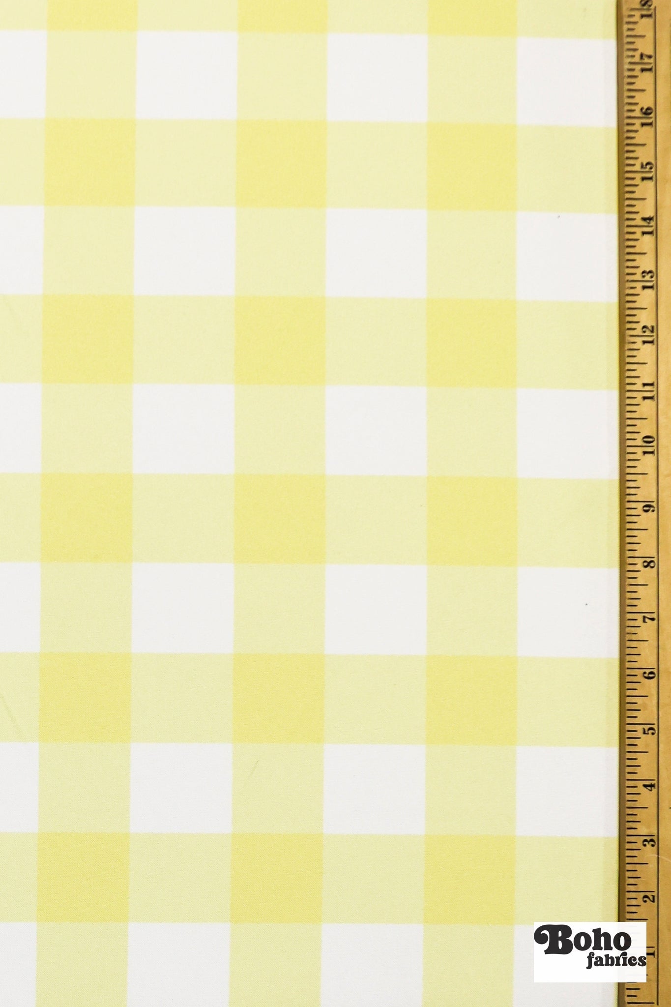 Lemon Buffalo Plaid Canvas Woven Fabric - Boho Fabrics - Canvas Fabric