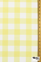 Lemon Buffalo Plaid Canvas Woven Fabric - Boho Fabrics - Canvas Fabric