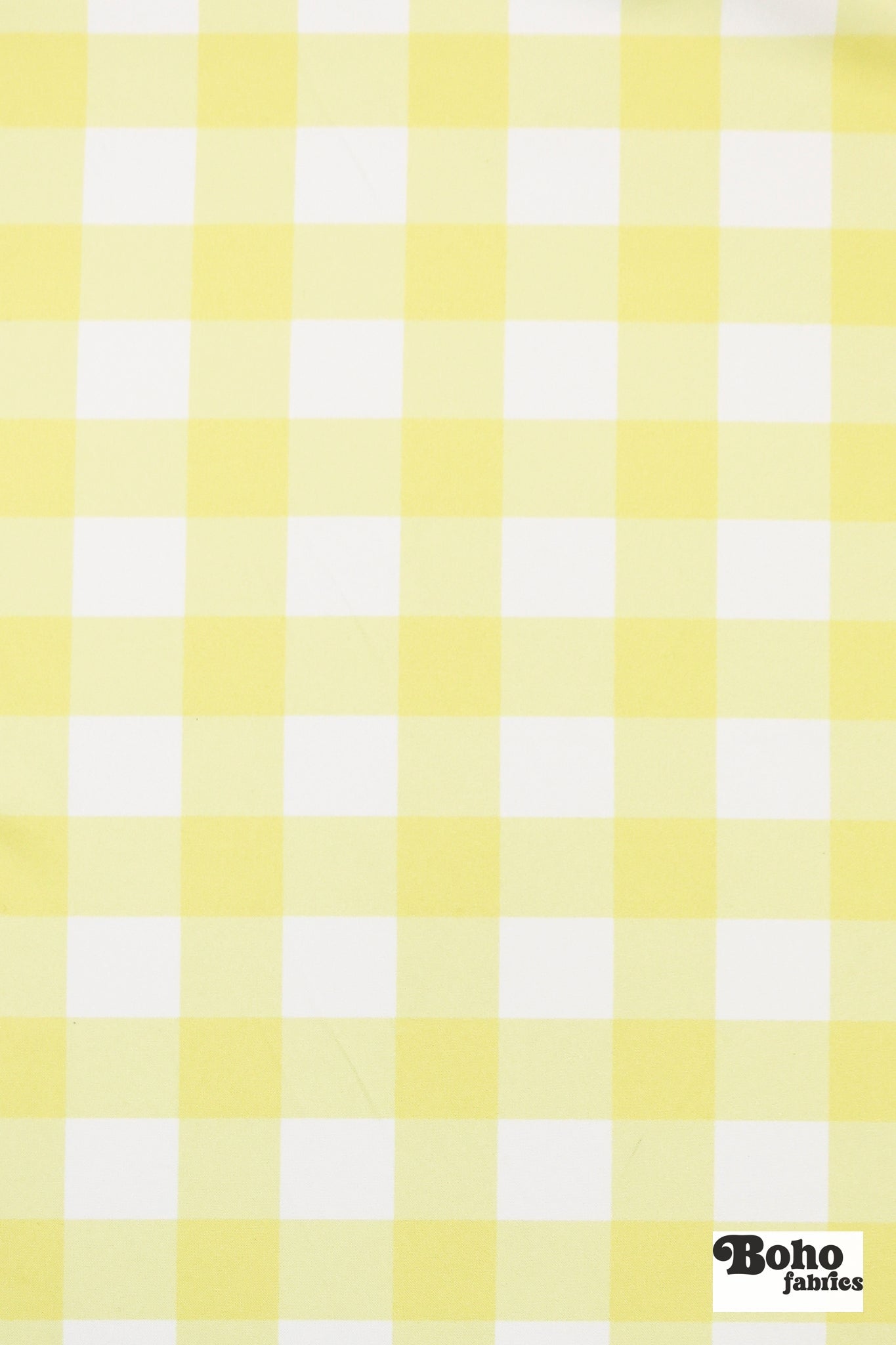 Lemon Buffalo Plaid Canvas Woven Fabric - Boho Fabrics - Canvas Fabric
