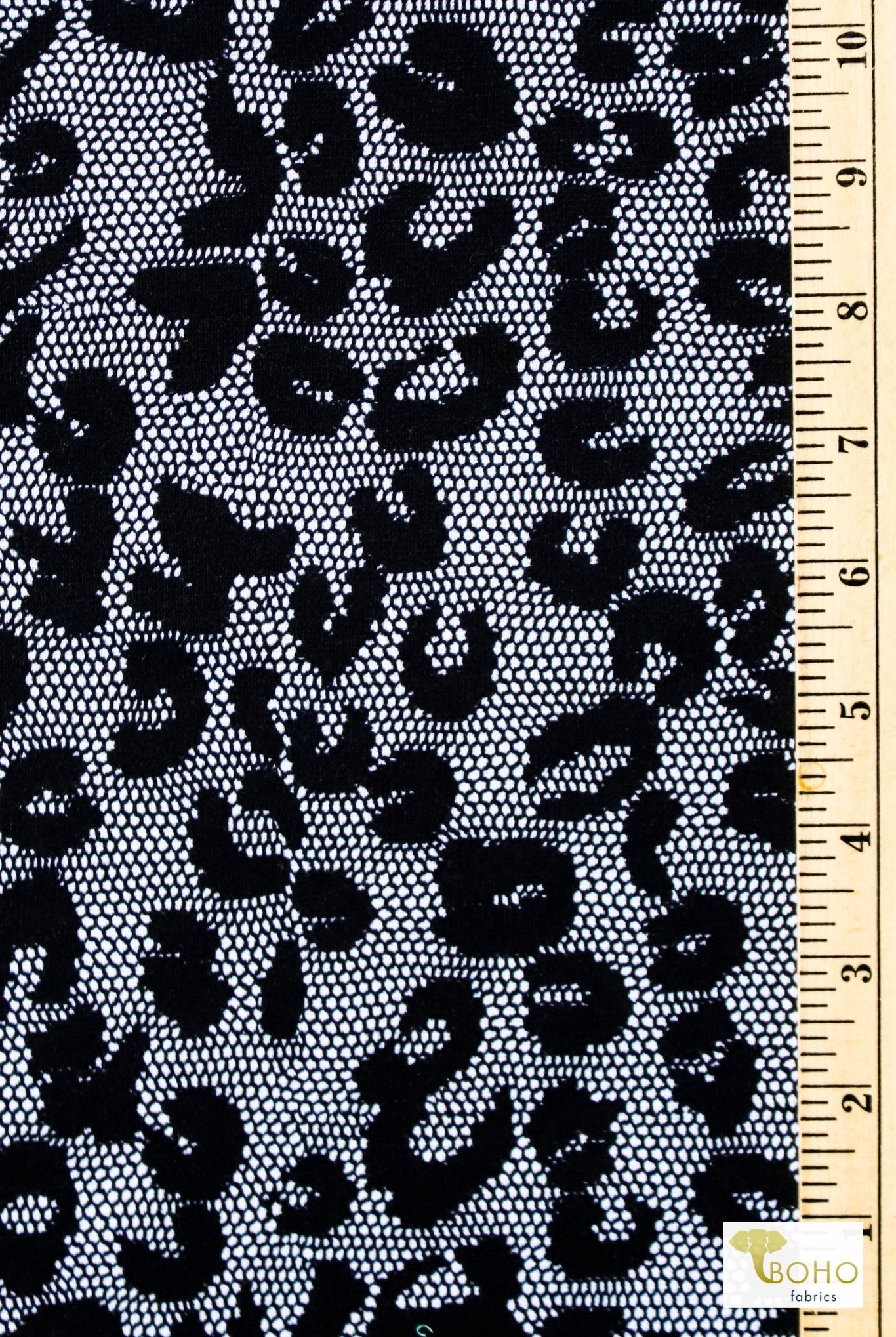 Leopard Lace, Ponte Print Fabric - Boho Fabrics