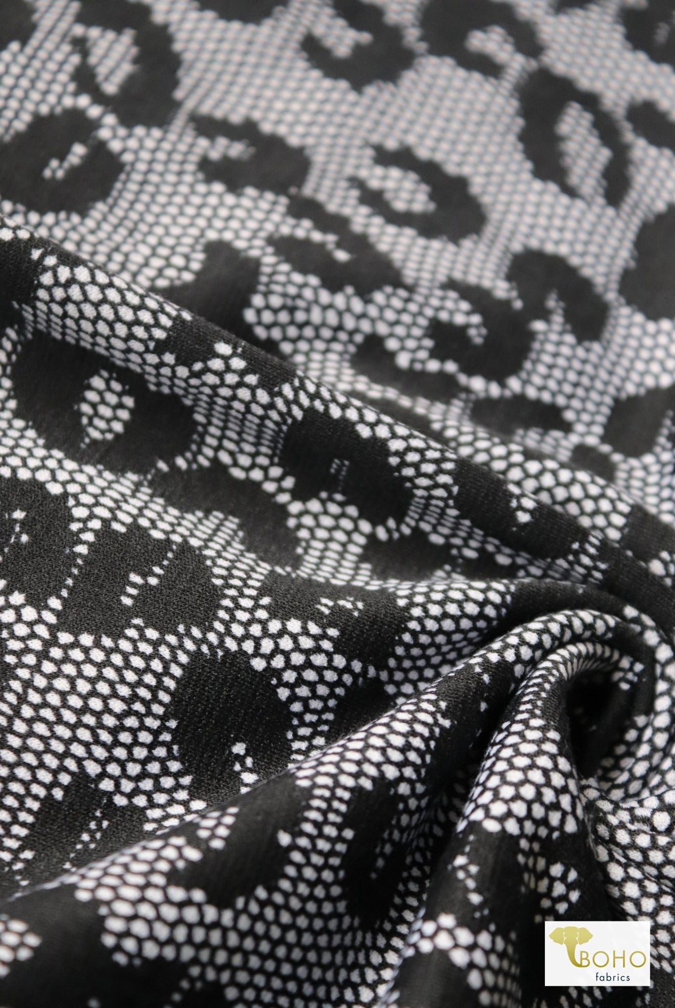 Leopard Lace, Ponte Print Fabric - Boho Fabrics