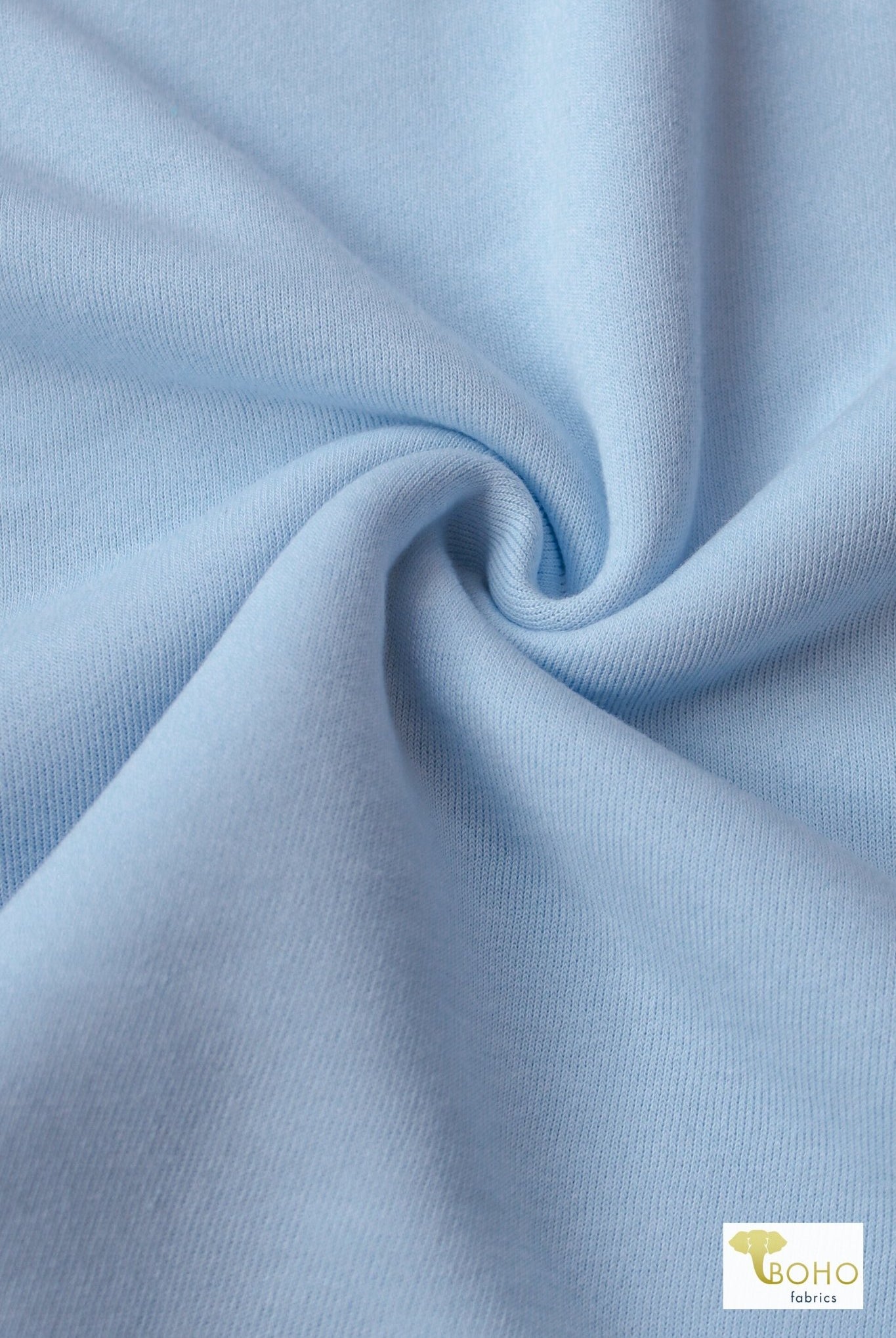 Light Baby Blue, Sweatshirt Fleece. - Boho Fabrics