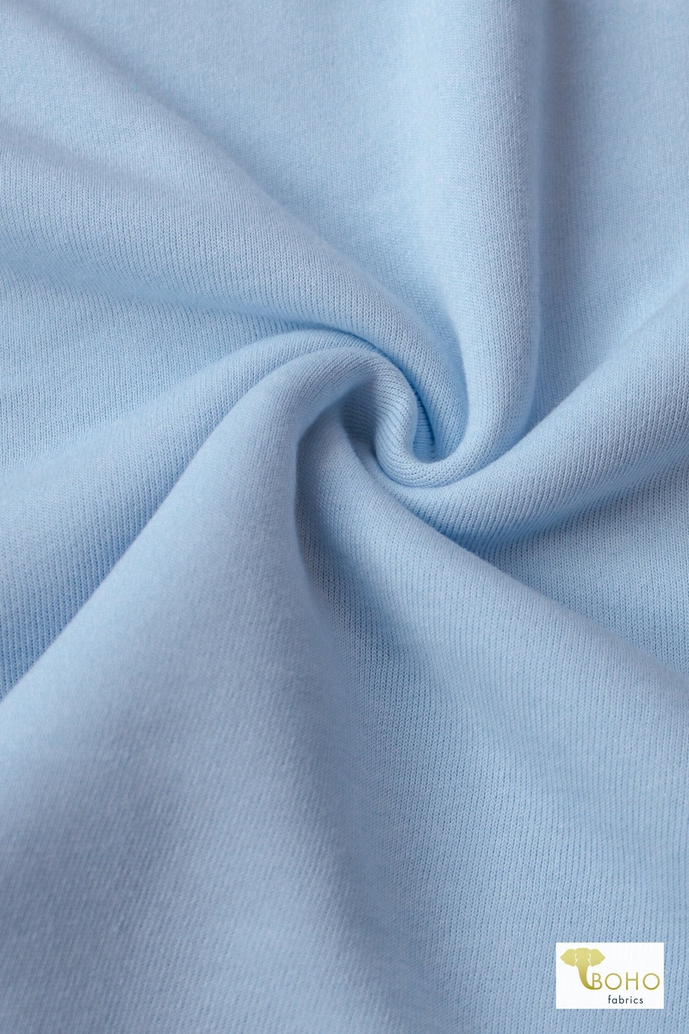 Light Baby Blue, Sweatshirt Fleece. - Boho Fabrics