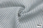 Light Blue and White 1/8" Narrow Stripes Linen Woven Fabric - Boho Fabrics - Woven, Fabric