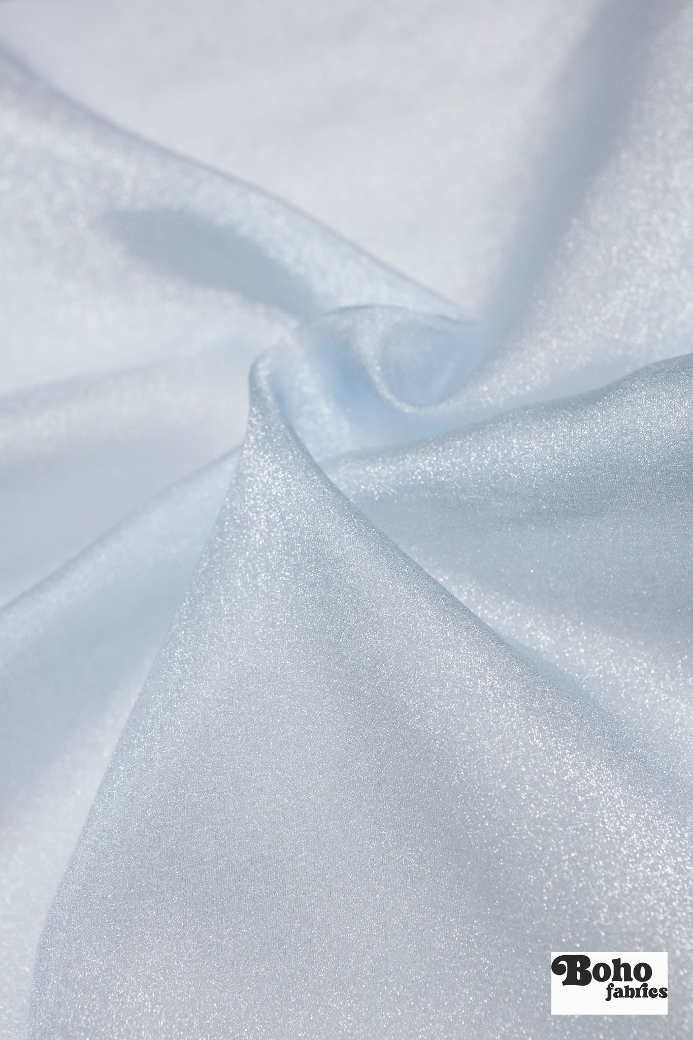 Light Blue, Organza Shimmer, 44" Woven Fabric - Boho Fabrics - Organza, Woven Fabric