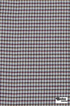 Light Blue, Red & Gold Plaid Cotton Woven Shirting Fabric - Boho Fabrics - Shirting, Woven