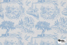 Light Blue & White, Toile Twill Woven Fabric - Boho Fabrics - Woven Fabric
