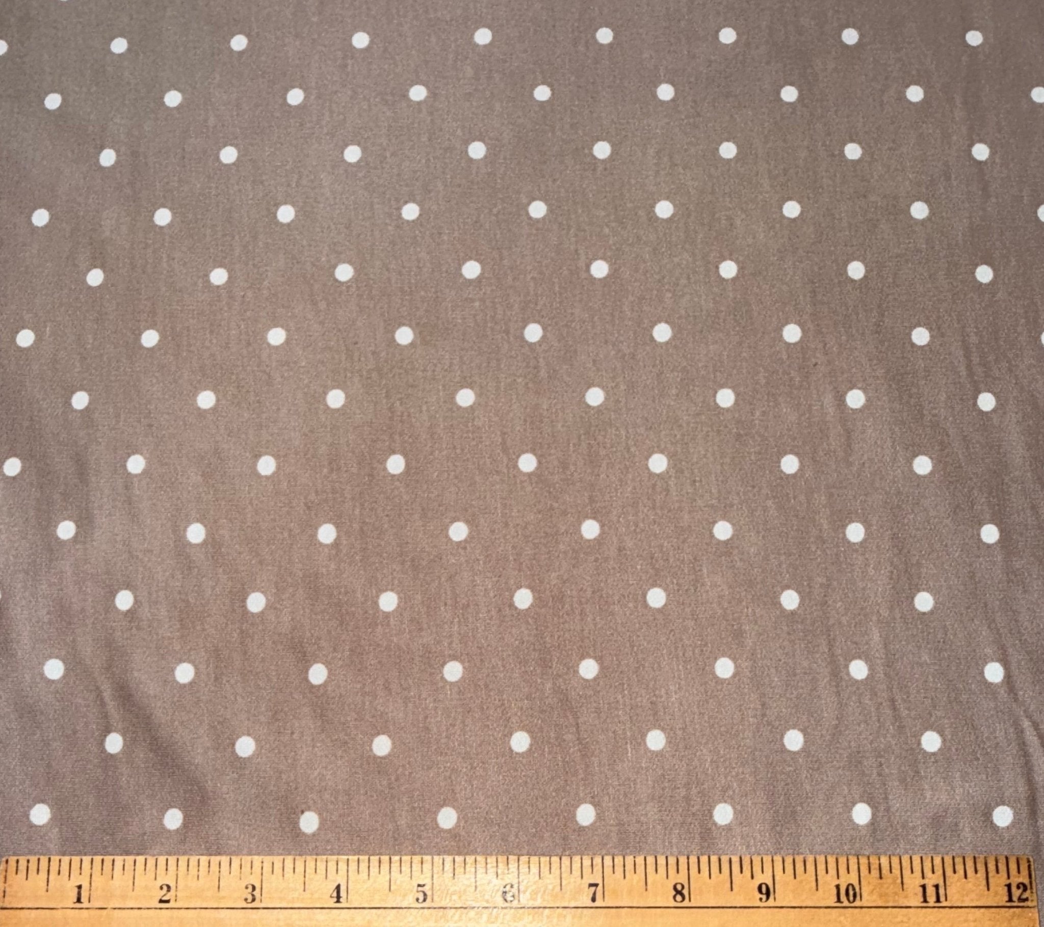 Light Brown Polka Dots, French Terry Knit Fabric - Boho Fabrics - French Terry Prints, Knit Fabric