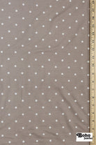 Light Brown Polka Dots, French Terry Knit Fabric - Boho Fabrics - French Terry Prints, Knit Fabric