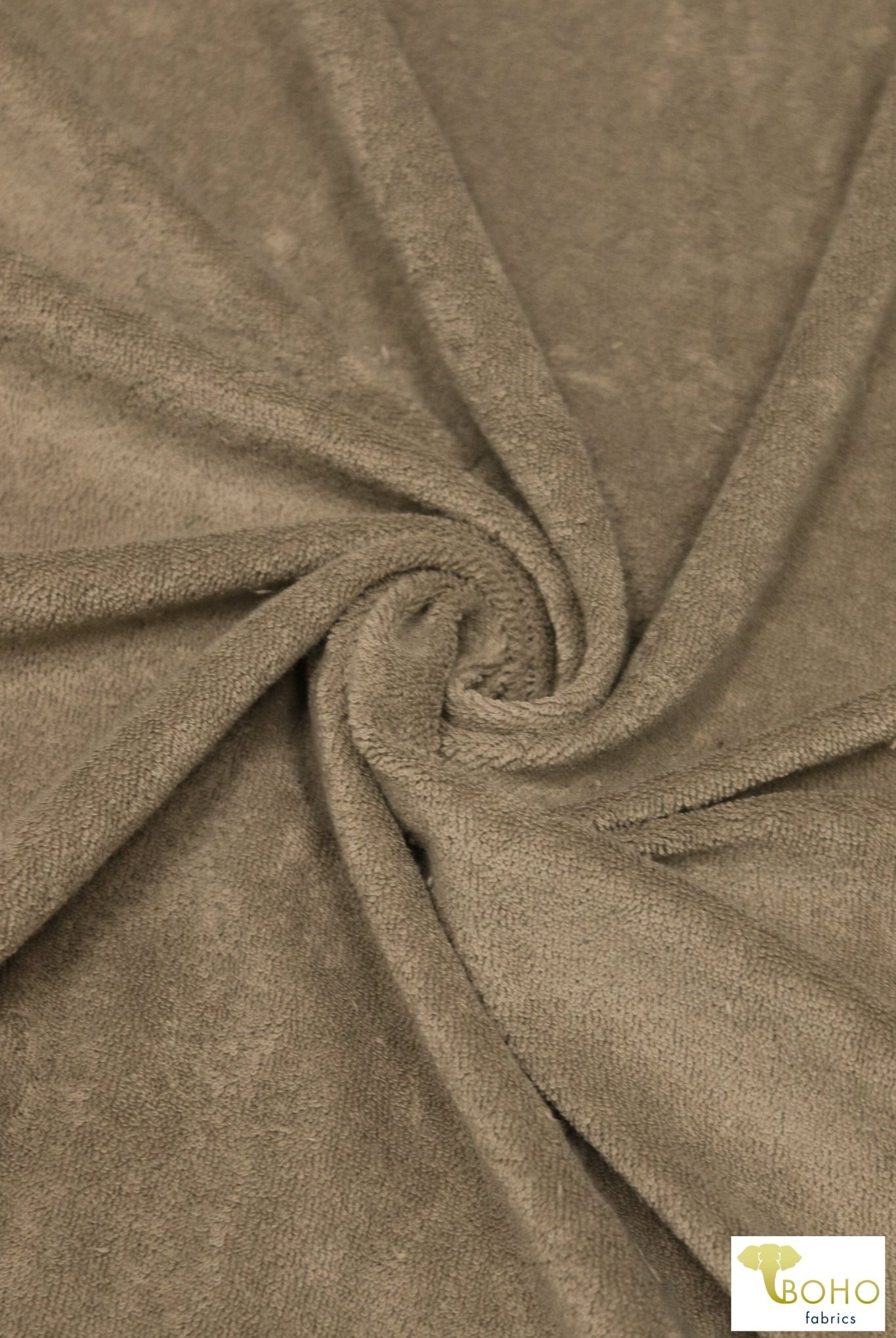 Light Brown Terry Cloth Knit. FTS-204 - Boho Fabrics