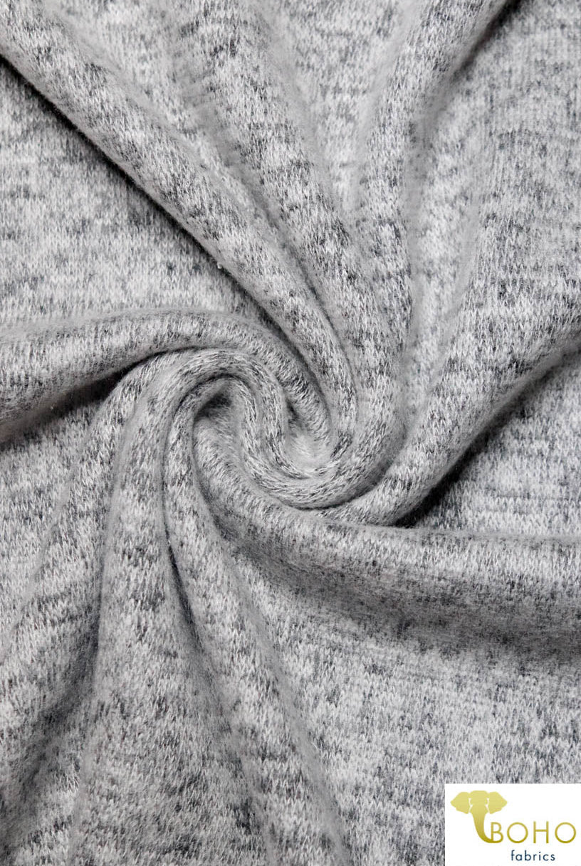 Light Gray Brushed Sweater Knit Fabric. BSWTR-310 - Boho Fabrics