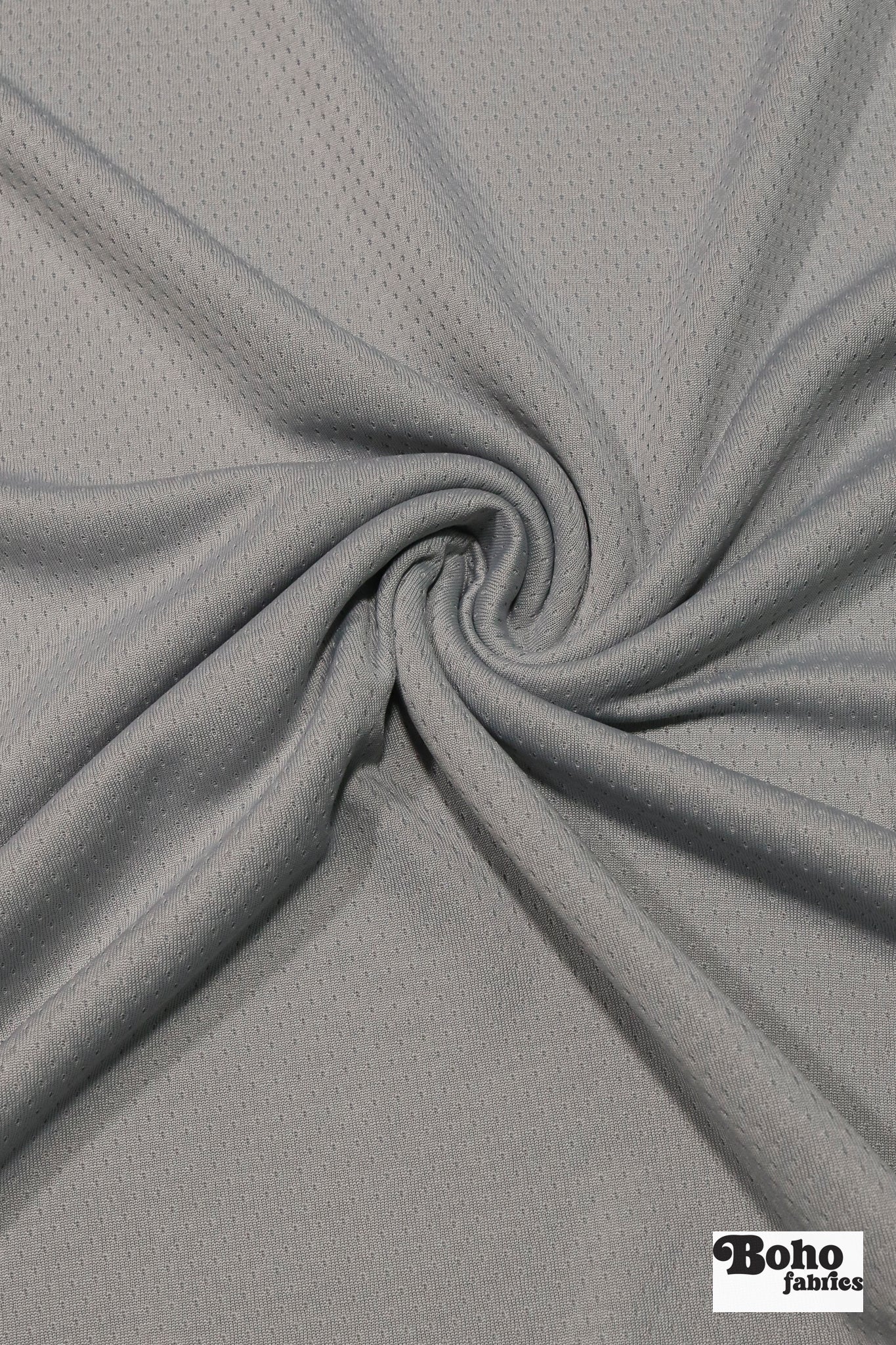 Light Gray, Flat Back Dimple, Athletic Mesh Fabric - Boho Fabrics - Athletic Knit Fabric