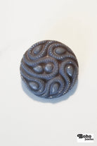 Light Gray Paisley Faceted, Plastic Shank Buttons. Available in 15mm (24L) and 28mm (44L) - Boho Fabrics - Buttons & Snaps
