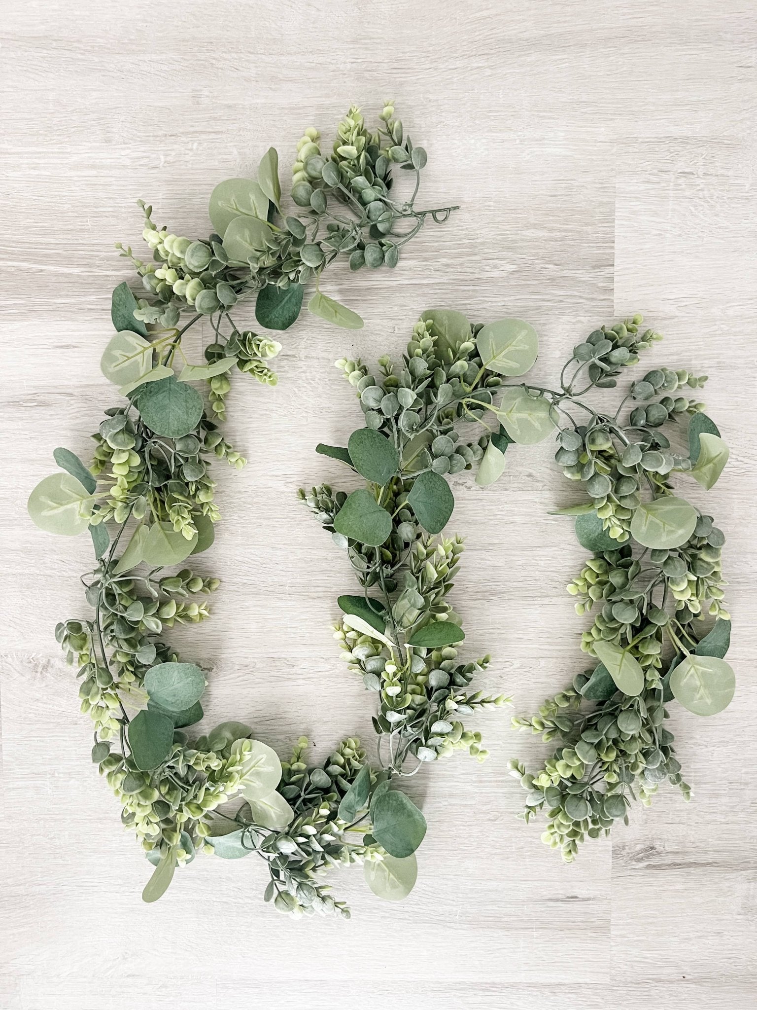 Light Greenery Garland - Lambs Ear and Eucalyptus - Boho Fabrics - 