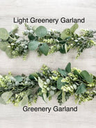 Light Greenery Garland - Lambs Ear and Eucalyptus - Boho Fabrics - 