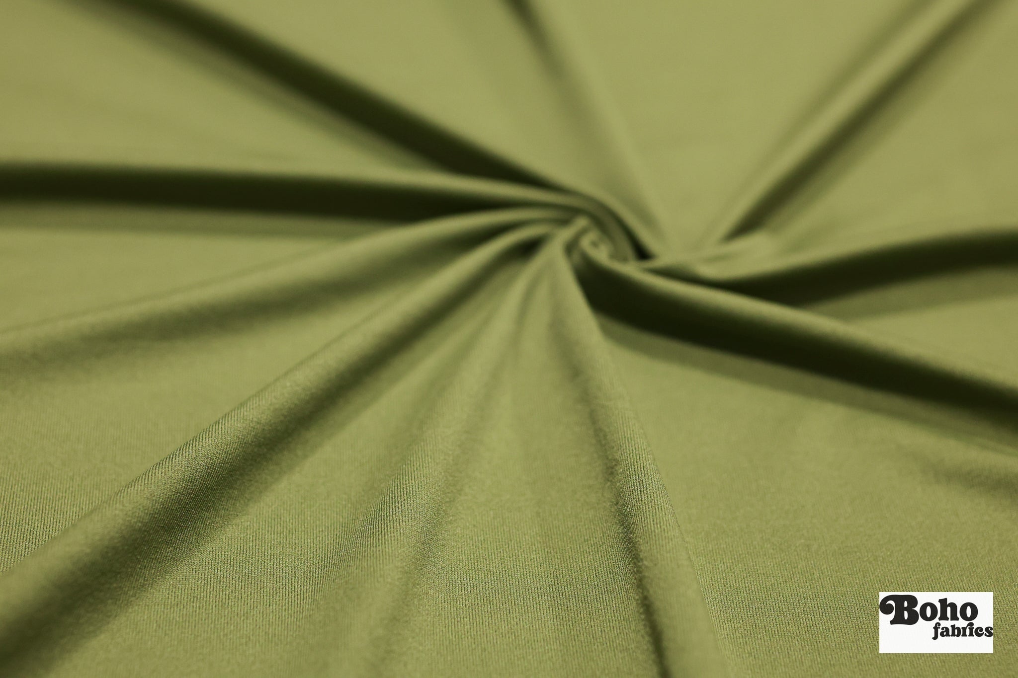 Light Olive Green, Nylon Stretch Lining Knit Fabric - Boho Fabrics - Lining
