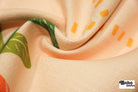 Light Peach Tropical Palm Trees Linen-Look Canvas Woven Fabric - Boho Fabrics - Home Dec. & Upholstery Fabric