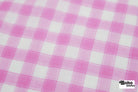 Light Pink and White Gingham Cotton Shirting Woven Fabric - Boho Fabrics - Woven, Fabric