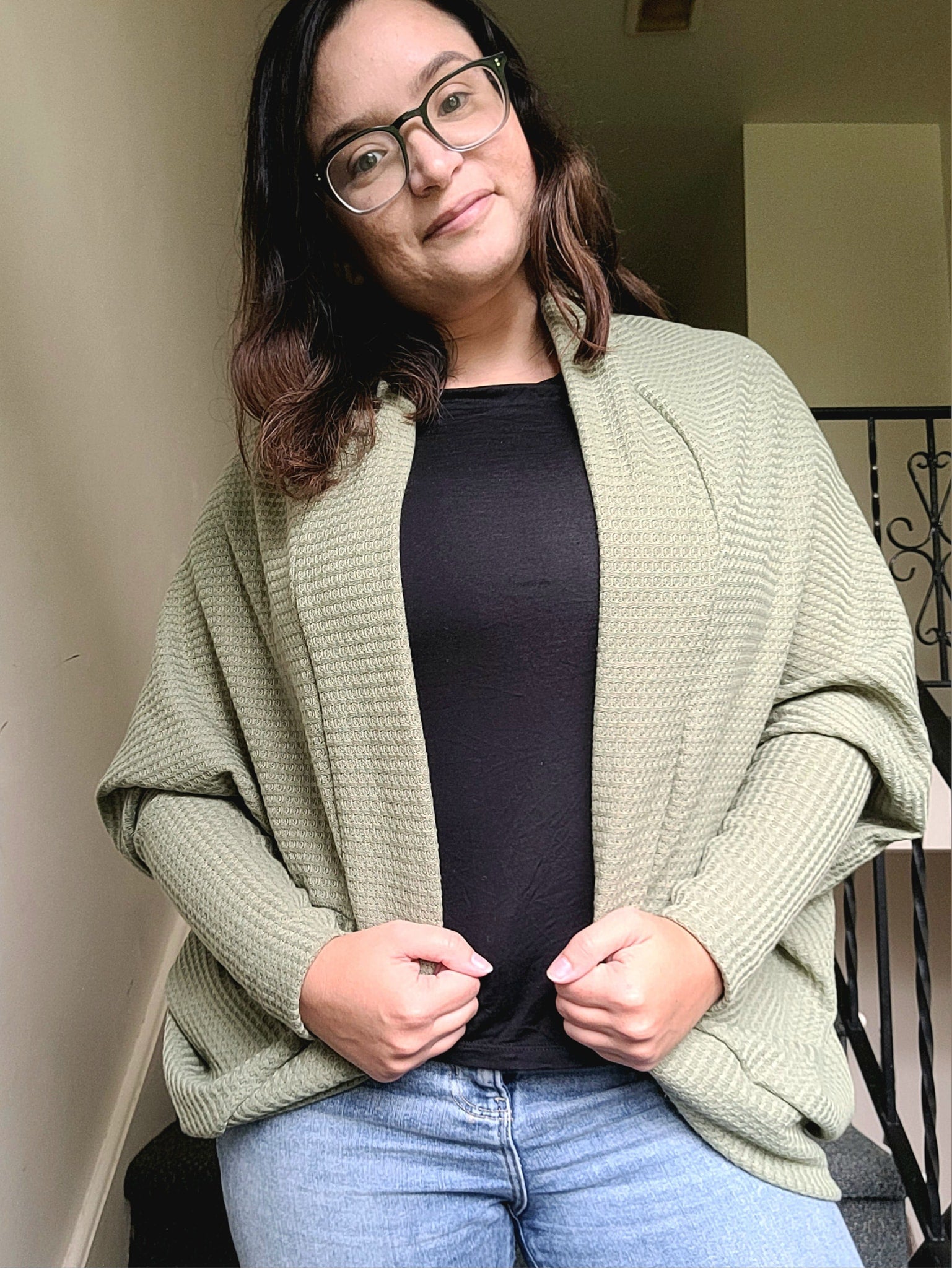 Light Sage, Brushed Waffle Knit Fabric - Boho Fabrics